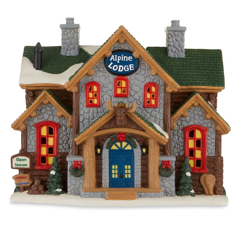 Multi-color 9.25" Christmas Village House Light-up Alpine Lodge
